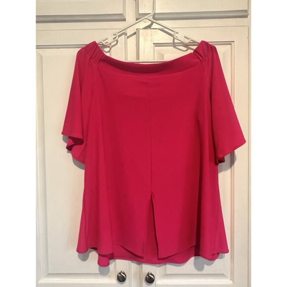 Frank Lyman Off The Shoulder Pink Blouse Size 14 Top Shirt - Picture 4 of 7